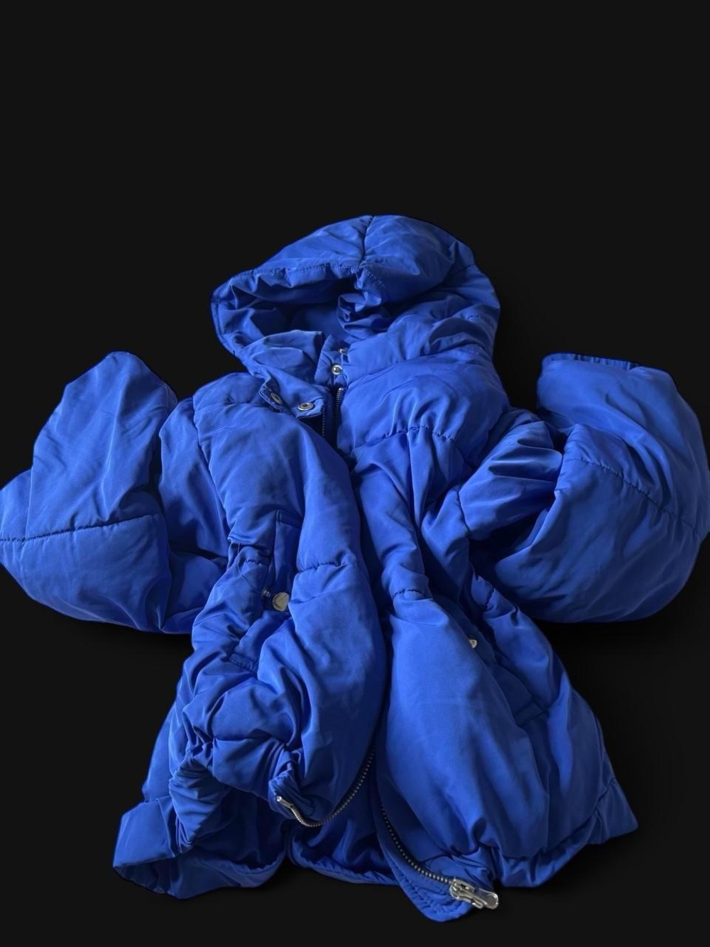 Fashion Nova Royal Blue Hooded Puffer Jacket